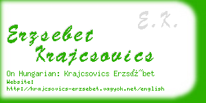 erzsebet krajcsovics business card